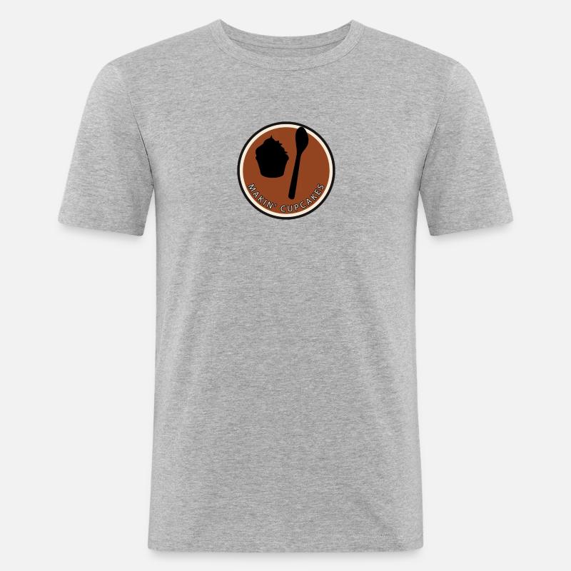 Cupcake Bäckerin - Männer Slim Fit T-Shirt - Grau meliert