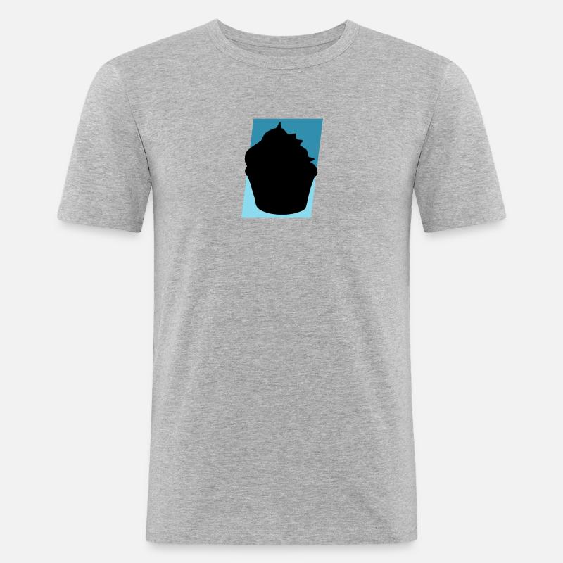 Cupcake Cupcake Cupcake - Männer Slim Fit T-Shirt - Grau meliert