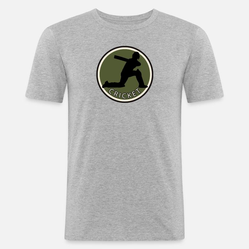Pitcher Pitcher Cricket - Männer Slim Fit T-Shirt - Grau meliert