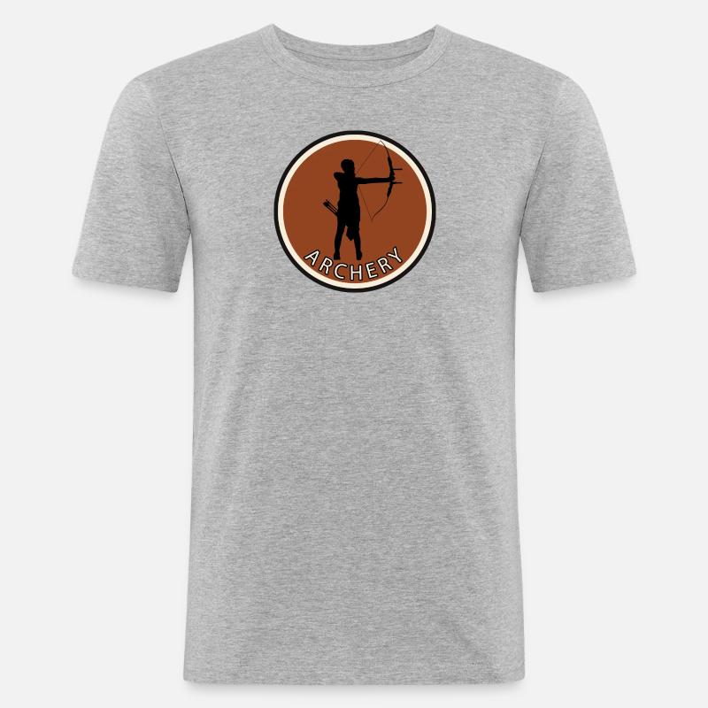 Bogenschütze Langbogen - Männer Slim Fit T-Shirt - Grau meliert