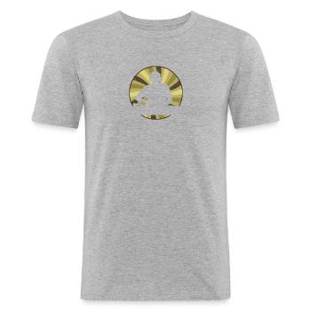 DJ Techno - Männer Slim Fit T-Shirt - Grau meliert - Vorne - Nik (191cm)