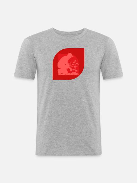 Gartenarbeit Gärtner Gärtnern - Männer Slim Fit T-Shirt - Grau meliert
