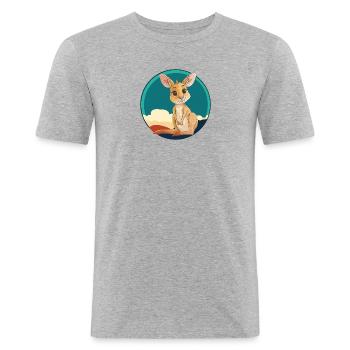 Kangaroo Marsupial Outback - Men's Slim Fit T-Shirt - heather grey - Front - Nik (191cm)