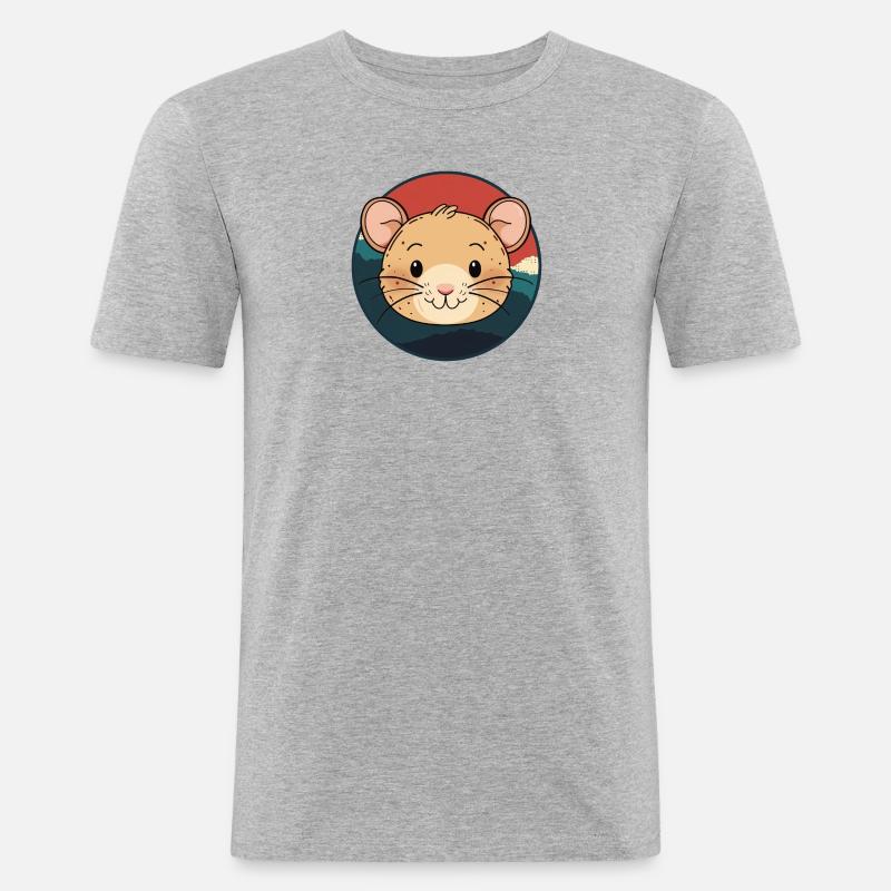 Mäuse - Männer Slim Fit T-Shirt - Grau meliert