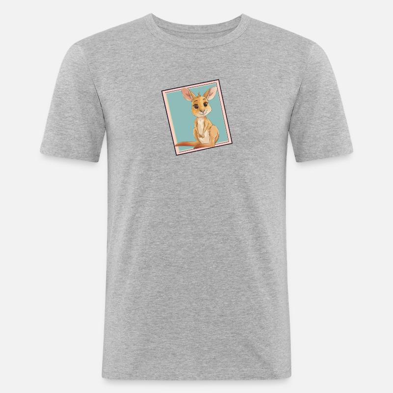 Kaenguru Koala Aussie - Männer Slim Fit T-Shirt - Grau meliert