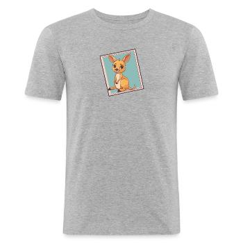 Kangourou Sydney - T-shirt près du corps Homme - gris chiné - Devant - Nik (191cm)