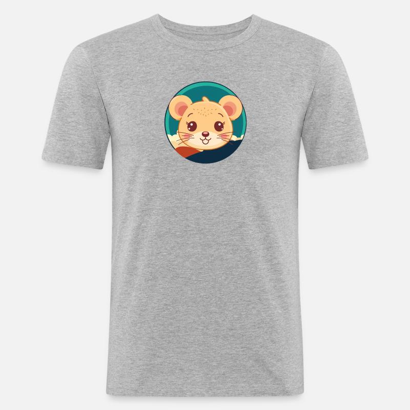Mäuschen Mäuse Ratte - Männer Slim Fit T-Shirt - Grau meliert
