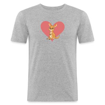 Kangaroo Melbourne Marsupial - Men's Slim Fit T-Shirt - heather grey - Front - Nik (191cm)
