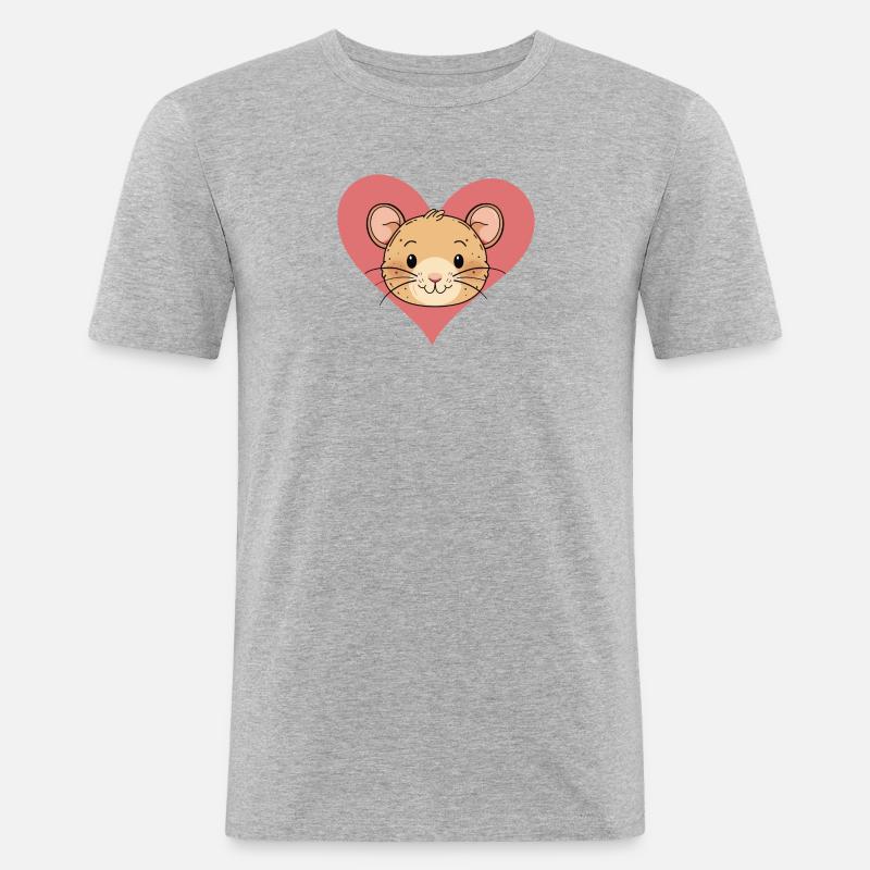Mäuse Mäuschen - Männer Slim Fit T-Shirt - Grau meliert
