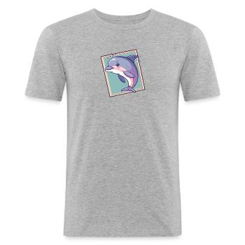 Dolphin Sea Reef - Men's Slim Fit T-Shirt - heather grey - Front - Nik (191cm)