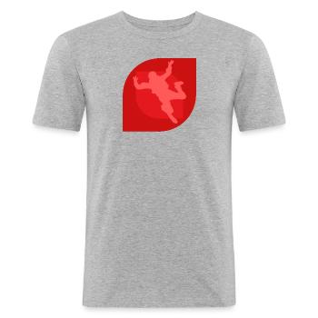 Skydiving Air - Men's Slim Fit T-Shirt - heather grey - Front - Nik (191cm)