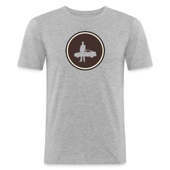 Car Seller Vehicle Turbo - Men's Slim Fit T-Shirt - heather grey - Front - Nik (191cm)