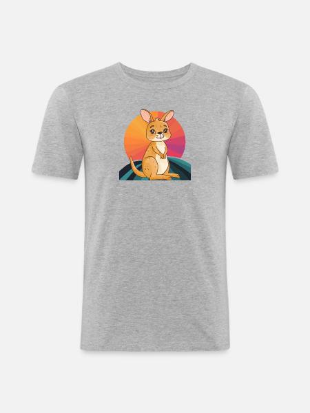 Kaenguru Kangaroo Melbourne - Men's Slim Fit T-Shirt - heather grey