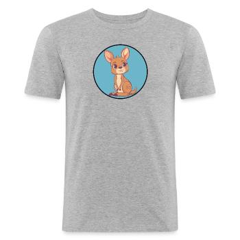 Kaenguru Sydney - T-shirt près du corps Homme - gris chiné - Devant - Nik (191cm)