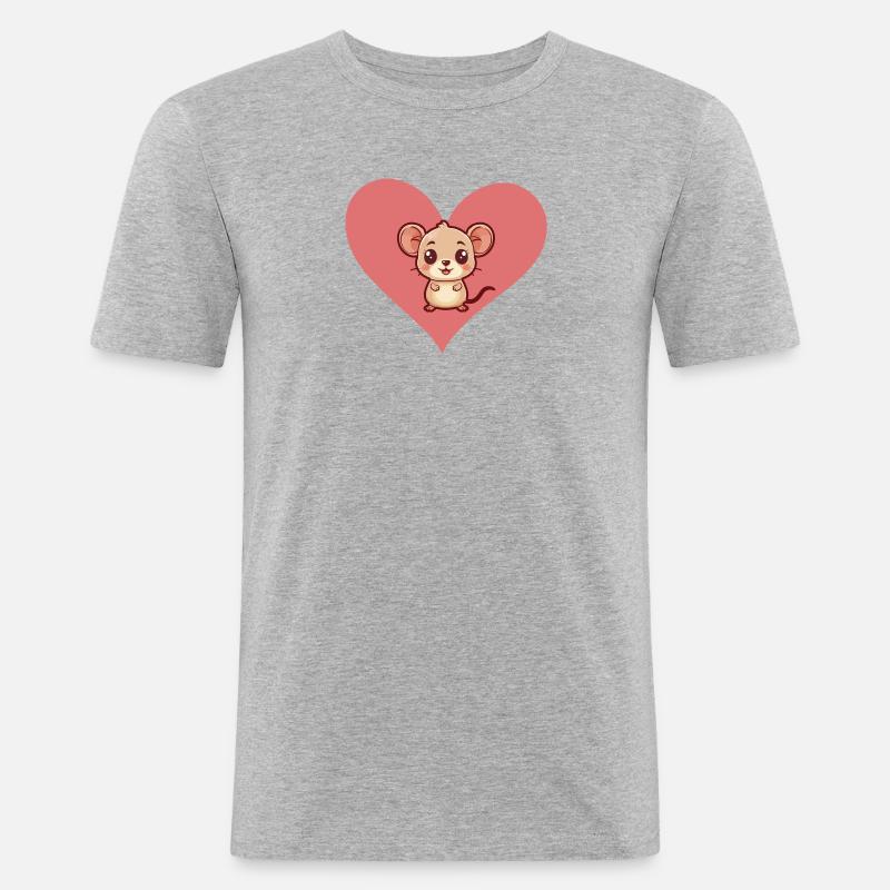 Mäuse Nagetier Mäuschen - Männer Slim Fit T-Shirt - Grau meliert
