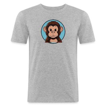Monkey Monkey - Men's Slim Fit T-Shirt - heather grey - Front - Nik (191cm)