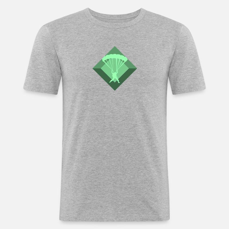 Skydiving Freifall - Männer Slim Fit T-Shirt - Grau meliert