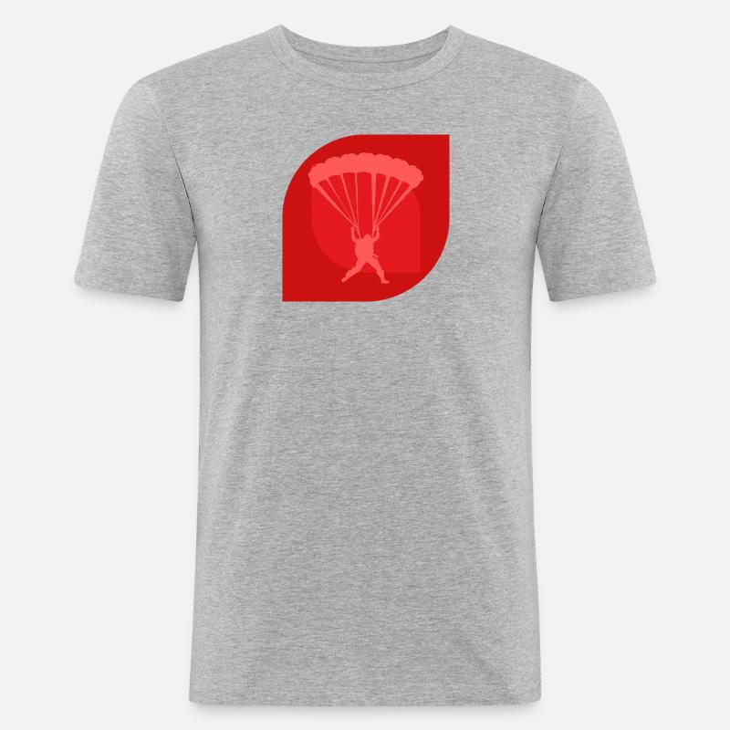 Skydiving Base Jumping - Männer Slim Fit T-Shirt - Grau meliert