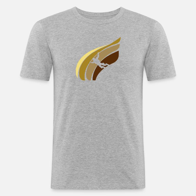 Parachuting Freifall Luft - Männer Slim Fit T-Shirt - Grau meliert