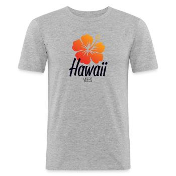Hawaii vibes - Men's Slim Fit T-Shirt - heather grey - Front - Nik (191cm)