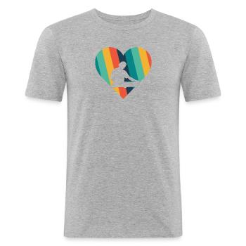 DJ Trance Jumpstyle - T-shirt près du corps Homme - gris chiné - Devant - Nik (191cm)