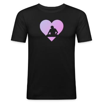 DJ Techno Djing - Männer Slim Fit T-Shirt - Schwarz - Vorne - Nik (191cm)