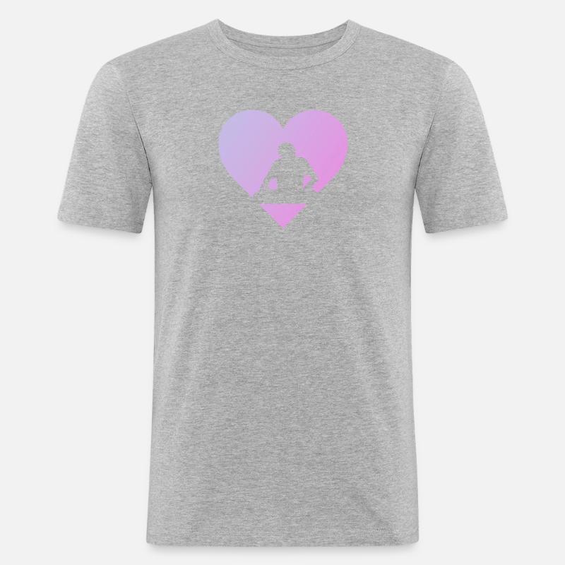 DJ Techno Djing - Männer Slim Fit T-Shirt - Grau meliert