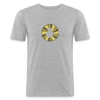 Gespenst Geister Schrecken - Männer Slim Fit T-Shirt - Grau meliert - Vorne - Nik (191cm)