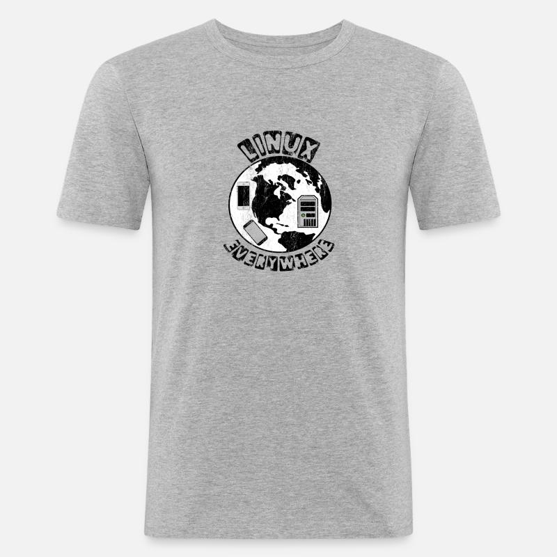 Linux is everywhere! - Men's Slim Fit T-Shirt - heather grey