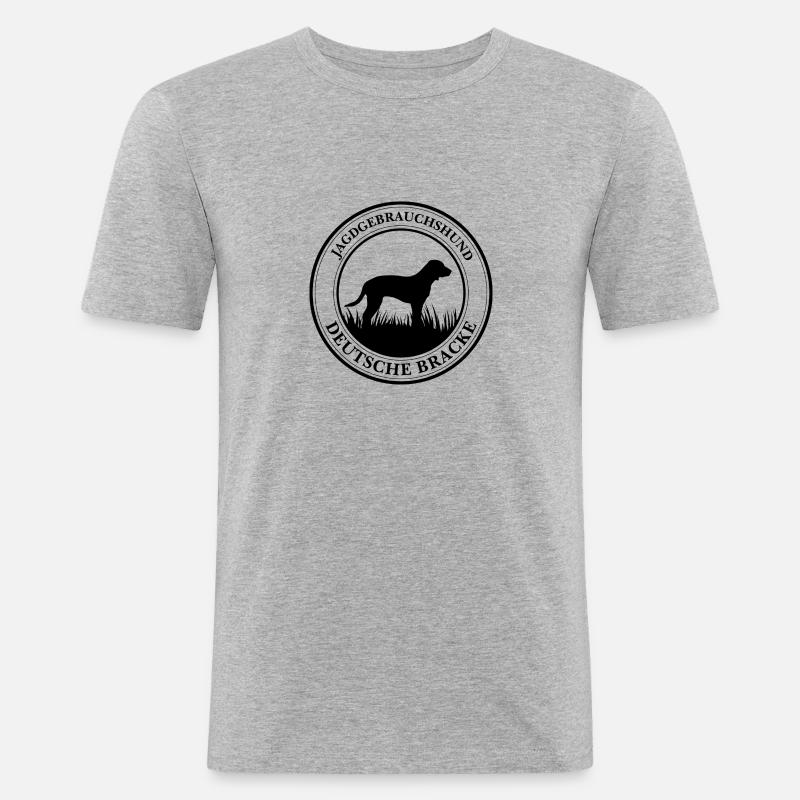 Deutsche Bracke Jagdgebrauchshund Jagdhunde - Männer Slim Fit T-Shirt - Grau meliert