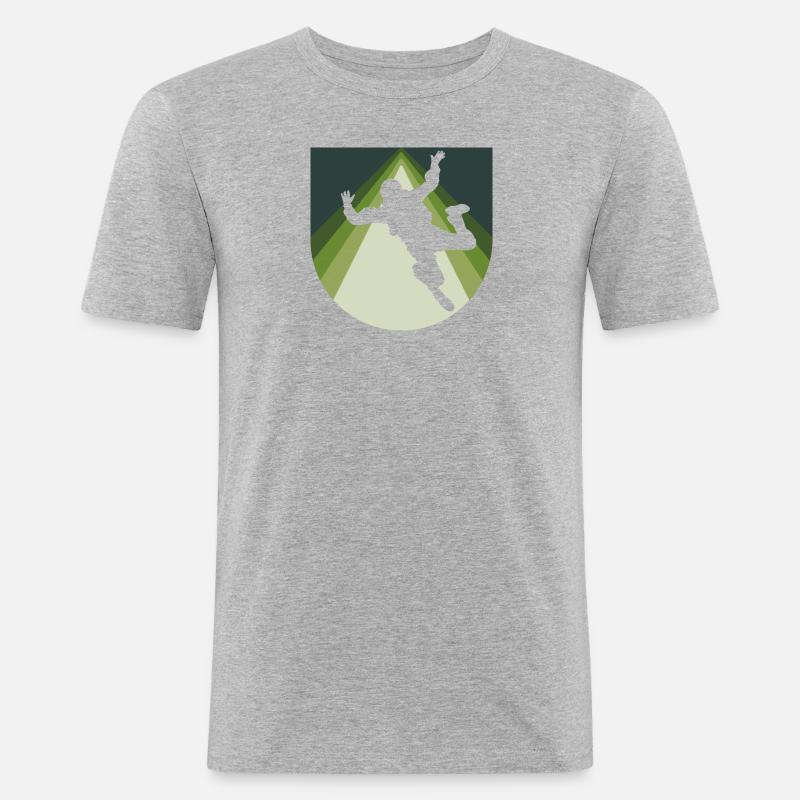 Parachuting Base Jumping - Männer Slim Fit T-Shirt - Grau meliert