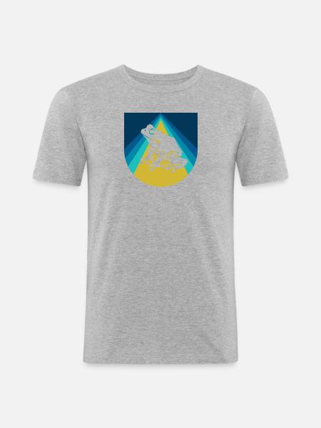 Frosch Lurch Molch - Männer Slim Fit T-Shirt - Grau meliert