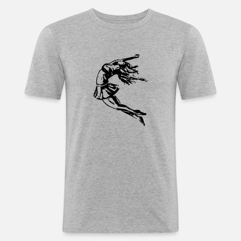 Tänzer-Wasserfälle - Männer Slim Fit T-Shirt - Grau meliert