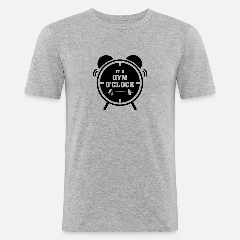 It's Gym O'Clock - T-shirt près du corps Homme - gris chiné