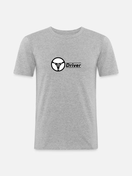Driver Motor Car - Männer Slim Fit T-Shirt - Grau meliert