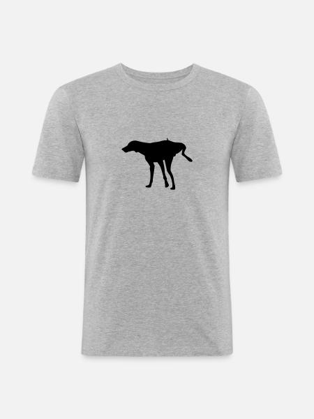 Stehpinkler - Männer Slim Fit T-Shirt - Grau meliert