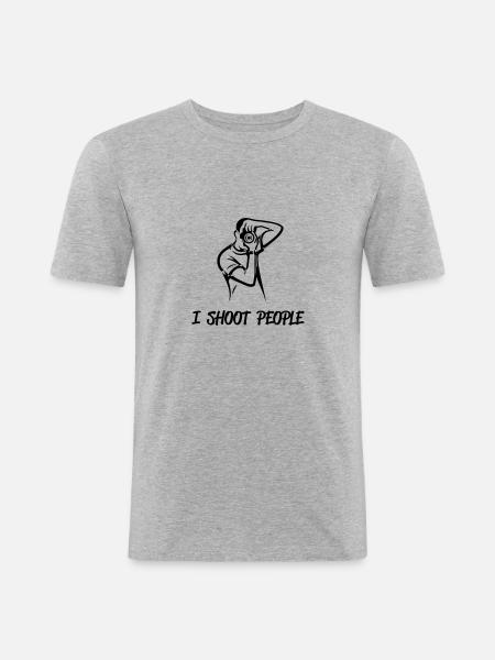 I Shoot People - Men's Slim Fit T-Shirt - heather grey