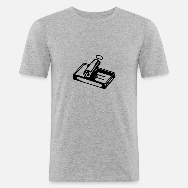 schlichte geöffnete Konservendose - Männer Slim Fit T-Shirt - Grau meliert