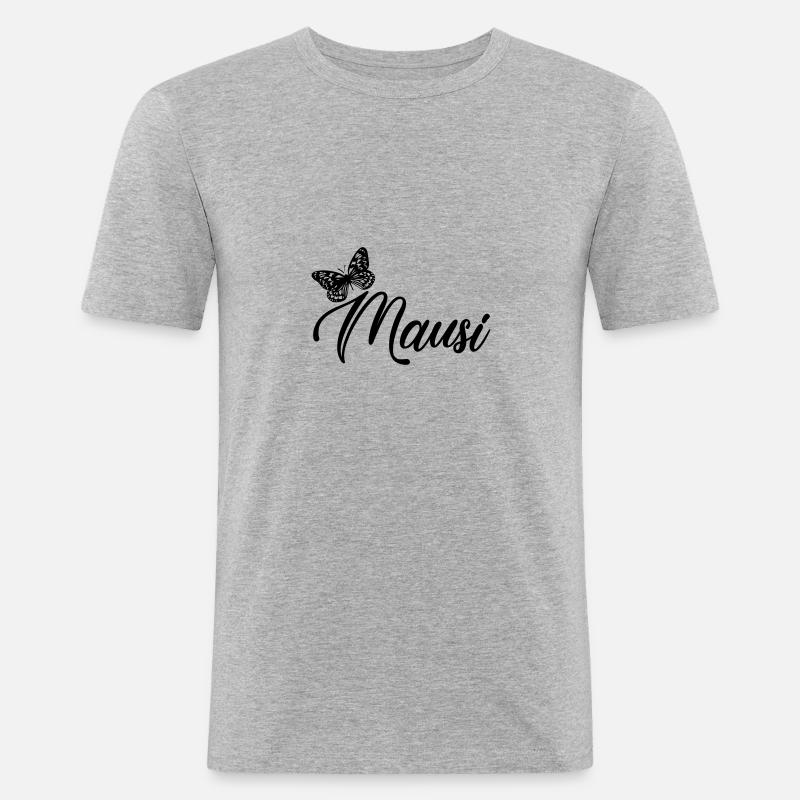 Mausi - Männer Slim Fit T-Shirt - Grau meliert