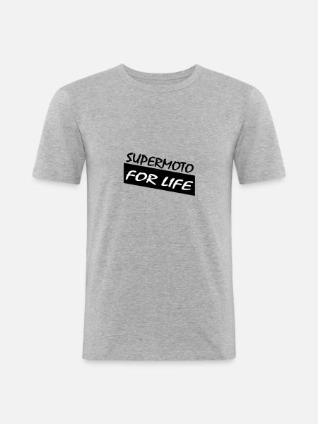 SUPERMOTO FOR LIFE - Men's Slim Fit T-Shirt - heather grey