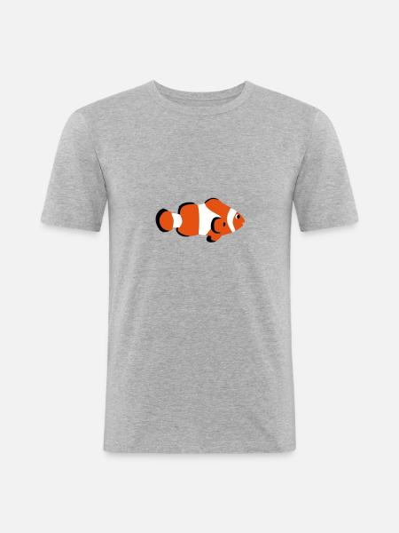 Clownsfisch Vektor - Männer Slim Fit T-Shirt - Grau meliert