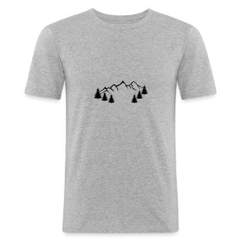 berge natur - Männer Slim Fit T-Shirt - Grau meliert - Vorne - Nik (191cm)