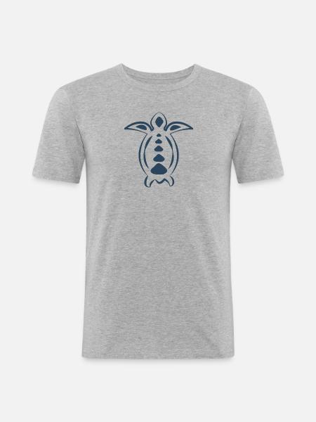Tribal turtle tattoo - Men's Slim Fit T-Shirt - heather grey