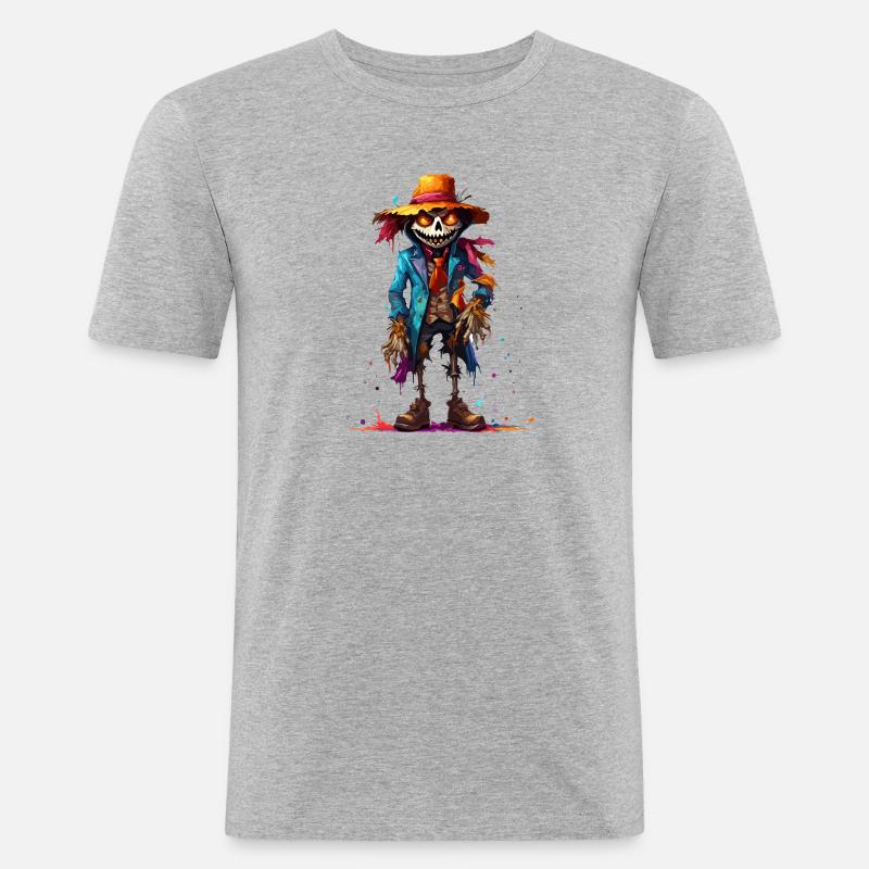 Vogelscheuche / Erntehelfer / Maisfeld / Feld - Männer Slim Fit T-Shirt - Grau meliert