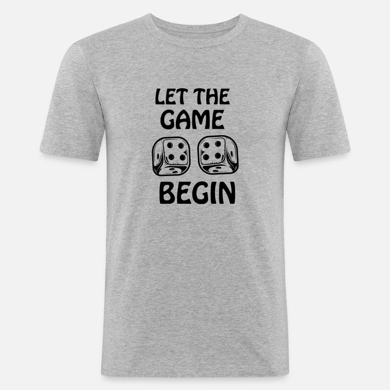 boardgame chess backgammon game night - Männer Slim Fit T-Shirt - Grau meliert