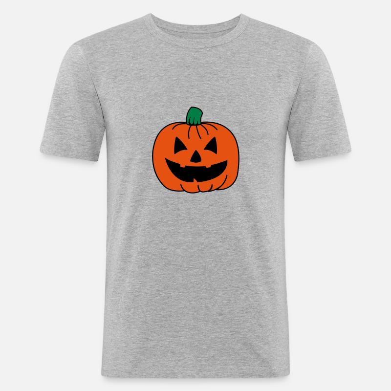 kuerbis 02 - Männer Slim Fit T-Shirt - Grau meliert