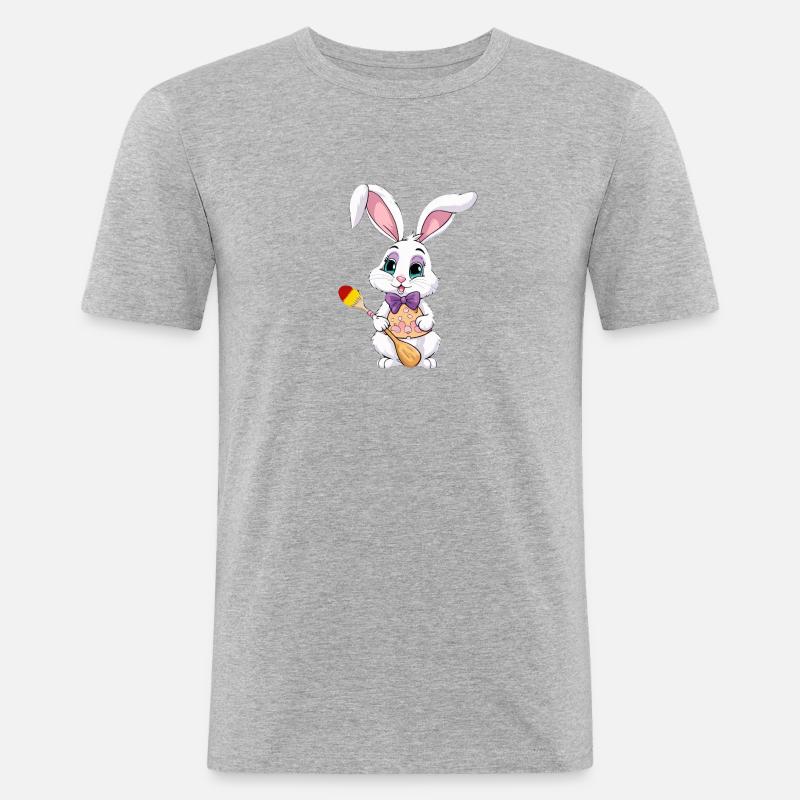 Easter bunny with Easter eggs - Men's Slim Fit T-Shirt - heather grey