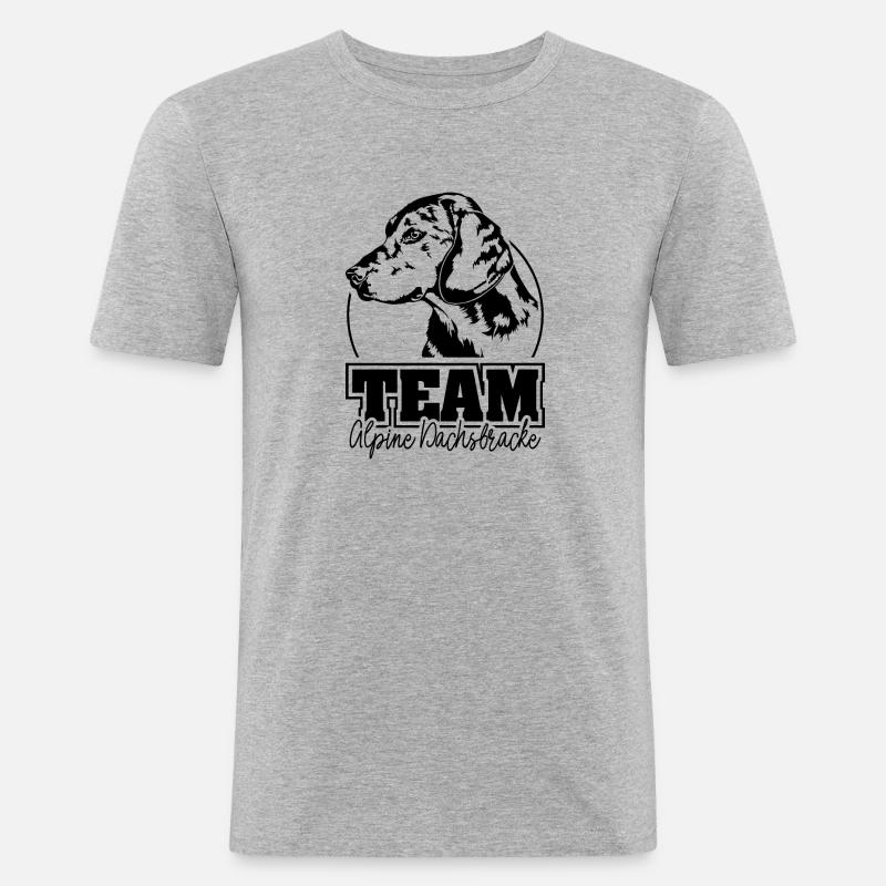 ÉQUIPE ALPINE DACHSBRACKE Chiens de chasse Wilsigns - T-shirt près du corps Homme - gris chiné