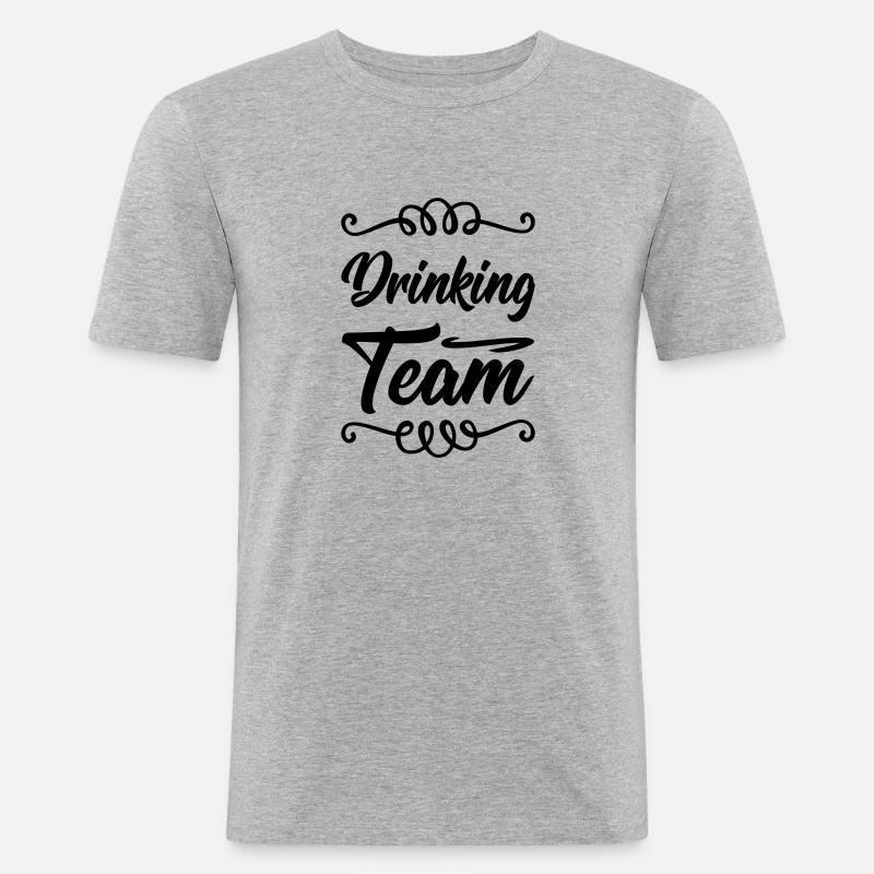 Drinking Team - Männer Slim Fit T-Shirt - Grau meliert