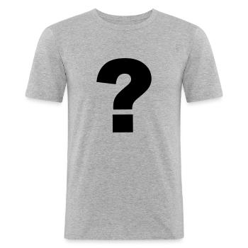 point d'interrogation - T-shirt près du corps Homme - gris chiné - Devant - Nik (191cm)